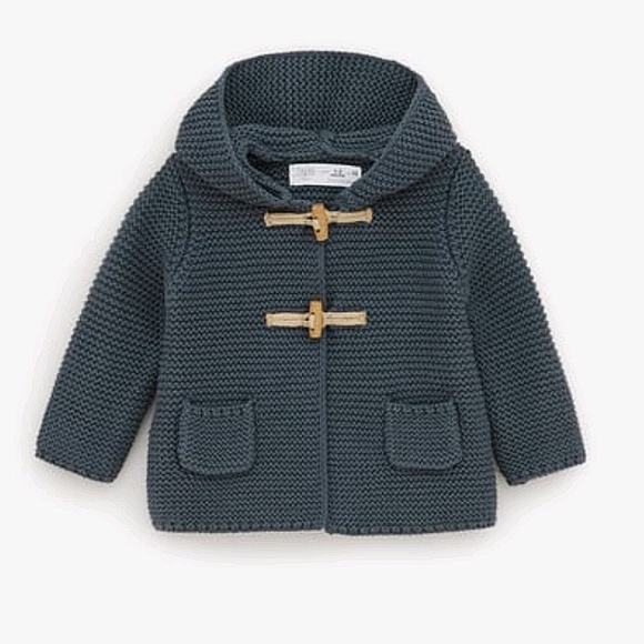 Zara Other - Zara Blue Hooded Toggle Jacket